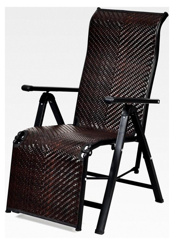 Rattan Liegestuhl, Klappbare Sonnenliege mit Verstellbarer Rückenlehne, Gartenliege mit Armlehne, Gartenstuhl mit Liegefunktion
