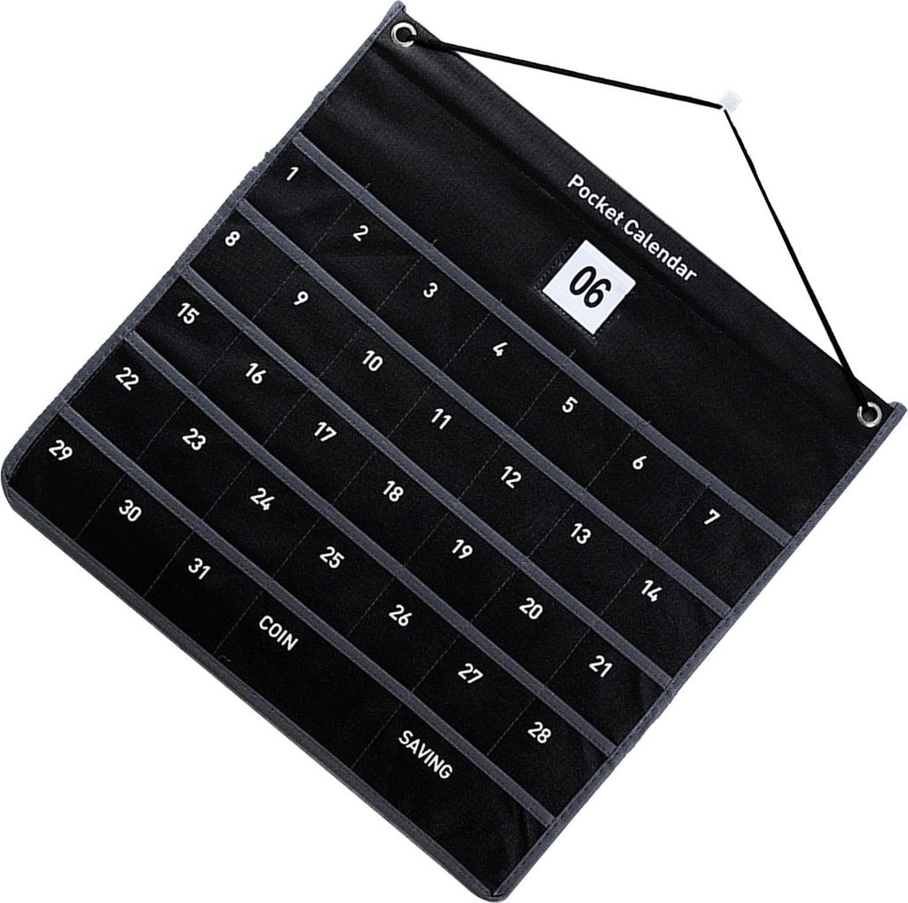 Wand hängenden Tasche Kalender nicht gewebt monatlichen Kalender Lagerung Tasche für Schlafzimmer Wohnzimmer Büro 44x42cm schwarz