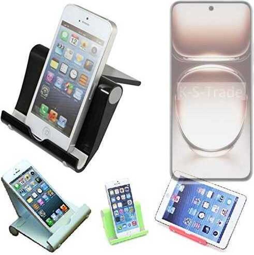 K-S-Trade Handy-Ständer kompatibel mit Oppo Reno12 CPH2625 faltbarer Tischständer Smartphone Tablet Halterung Reise