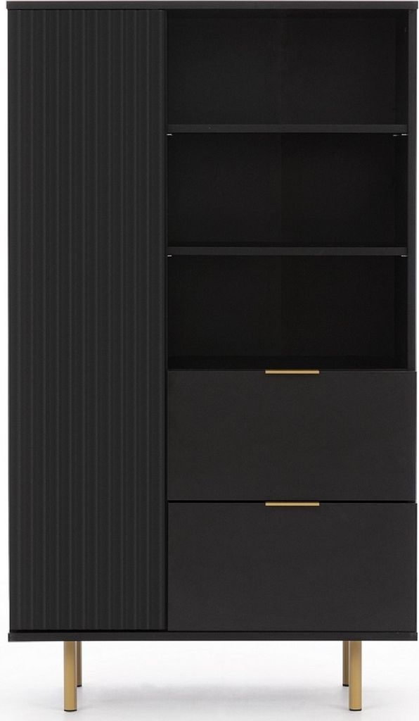 Marmex Möbel Stauraumregal NUBIA 04 schwarz Standregal, Mehrzweckregal mit Schubladen