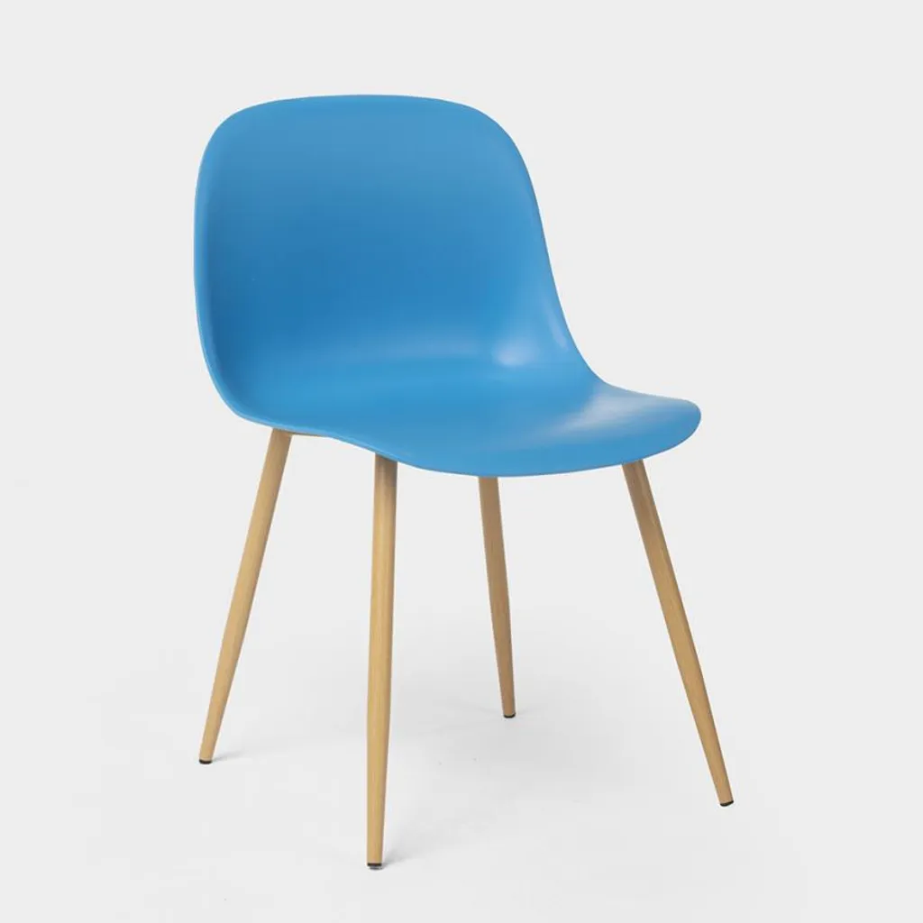 Chaise scandinave ergonomique Sleek bleu pétrole avec pieds robustes