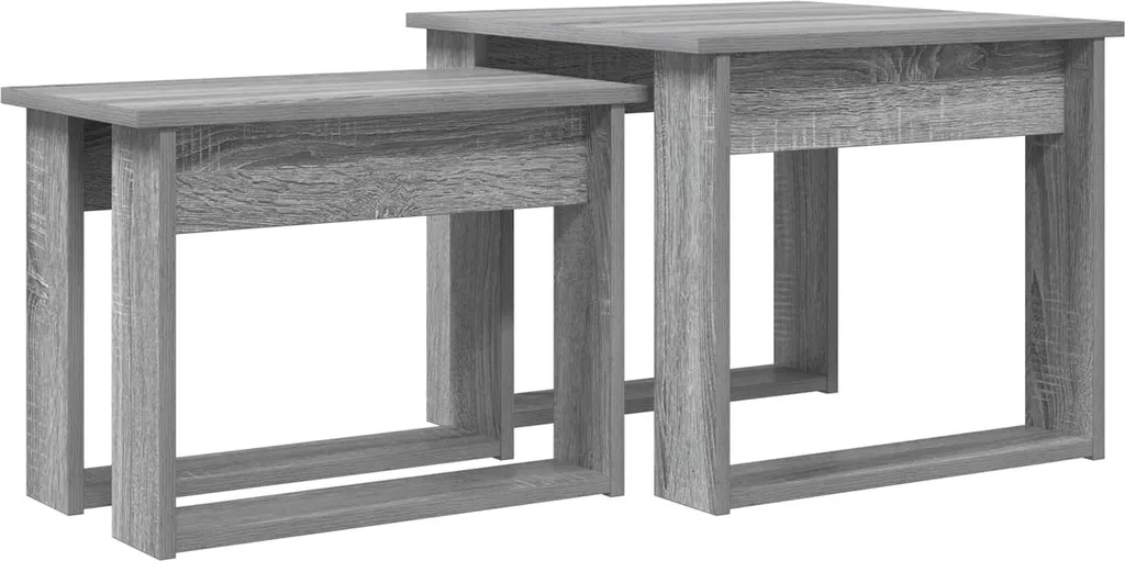Tavolini da Salotto SYFAX™ 2 pz - Grigio Sonoma Salvaspazio Moderni