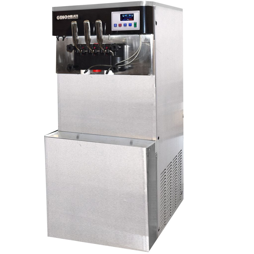 Gino Gelati Softeismaschine 35L 4-in-1 mit Schwellpumpe 2000W Edelstahl