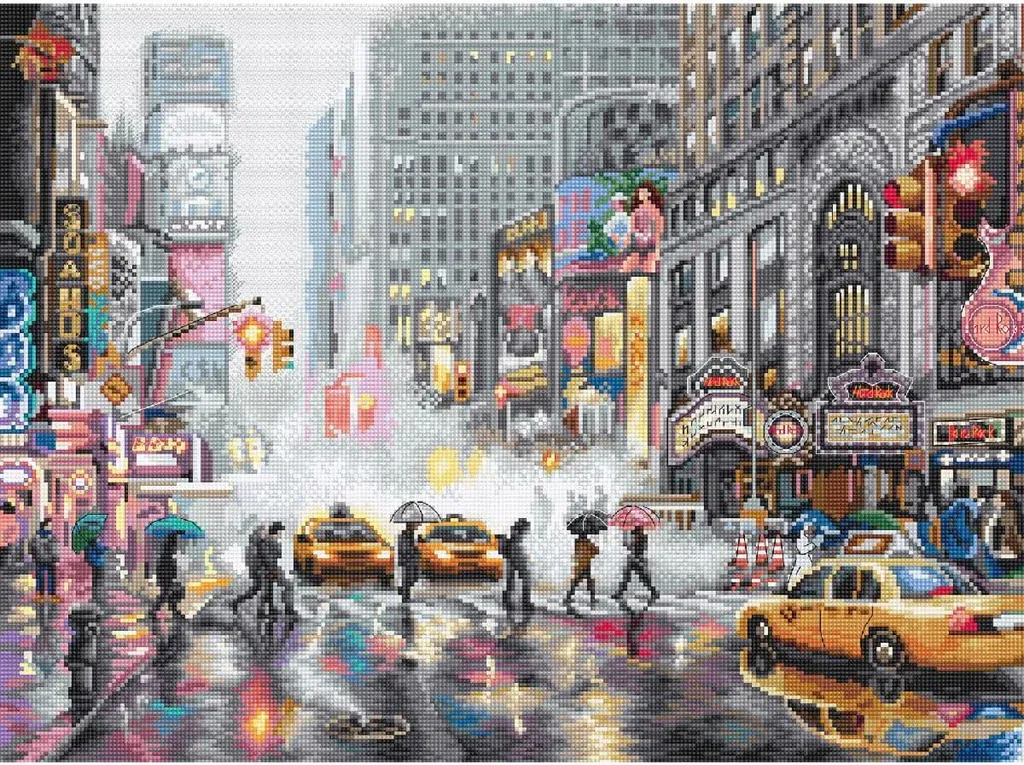 Kit point de croix compté Letistitch New York 40x30cm - Canevas Aida 16ct
