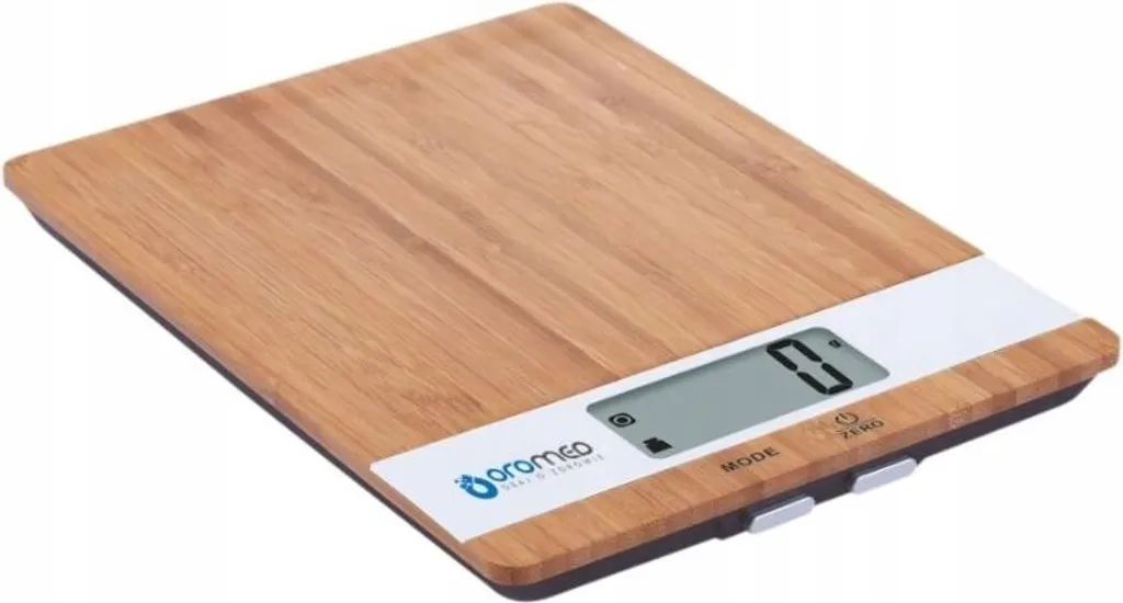 Balance de cuisine électronique en bois de bambou blanc ORO-KITCHEN