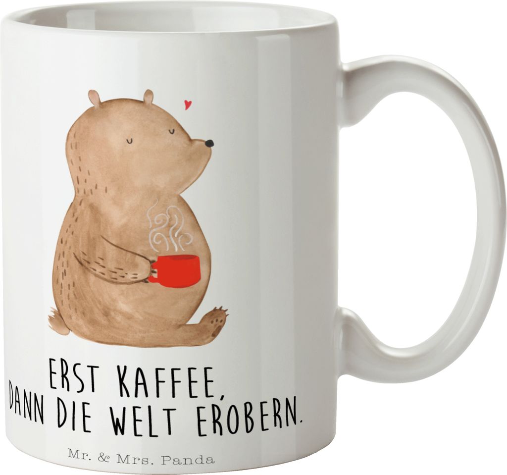 Mr. & Mrs. Panda Trinkbecher Bär Kaffee - Weiß - Geschenk, Bären, Teetasse, Tasse, Guten Morgen, Kaffeebecher, Pott, Teddybär, Coffee, Kaffeeta...