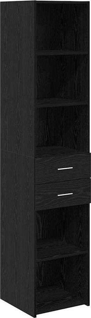 Highboard Schwarz Eichen-Optik 40 x 42,5 x 185 cm Holzwerkstoff
