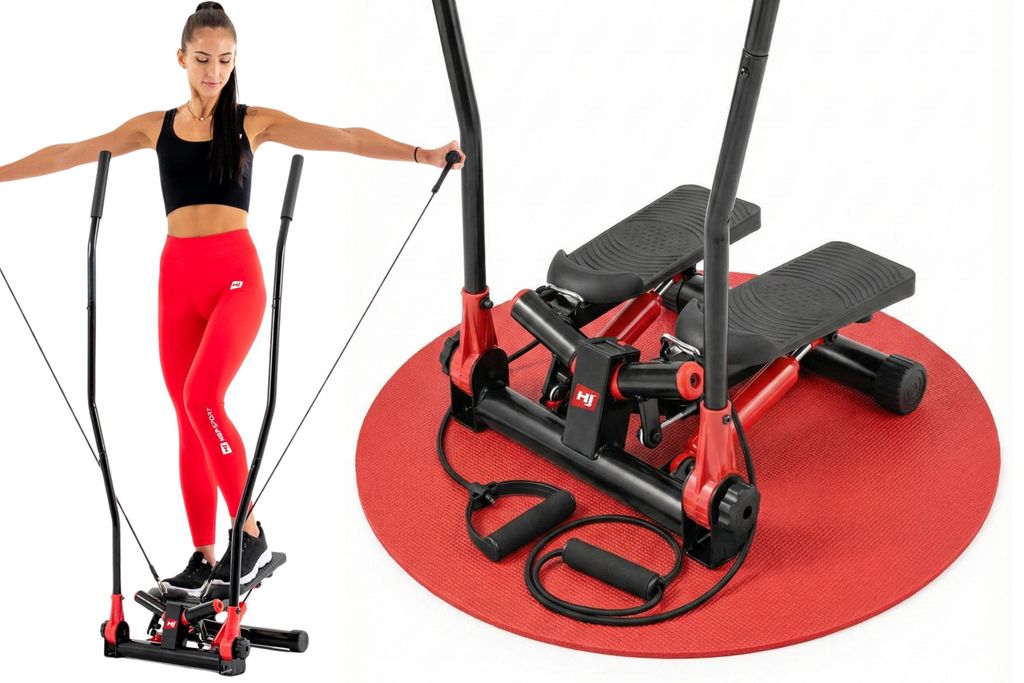 Hop-Sport Stepper HS-045S Slim, Swing Stepper mit LCD-Bildschirm, Stepper für Zuhause mit seitlichen Haltegriffen - platzsparend und stabil