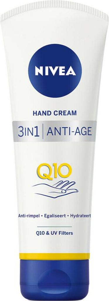 NIVEA - Handcreme - 3-in-1 Q10 Anti-Aging - Anti-Falten - Gleicht aus - Spendet Feuchtigkeit - 100 ml - 1 Stück