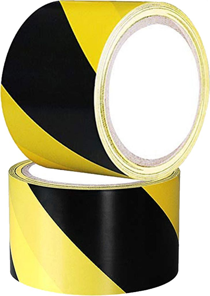2 Rollen Markierungsklebeband - 50 mm x 30 m - Selbstklebendes Absperrband - Gestreiftes Warnband zur Boden und Sicherheitsmarkierung, Flatterband ...