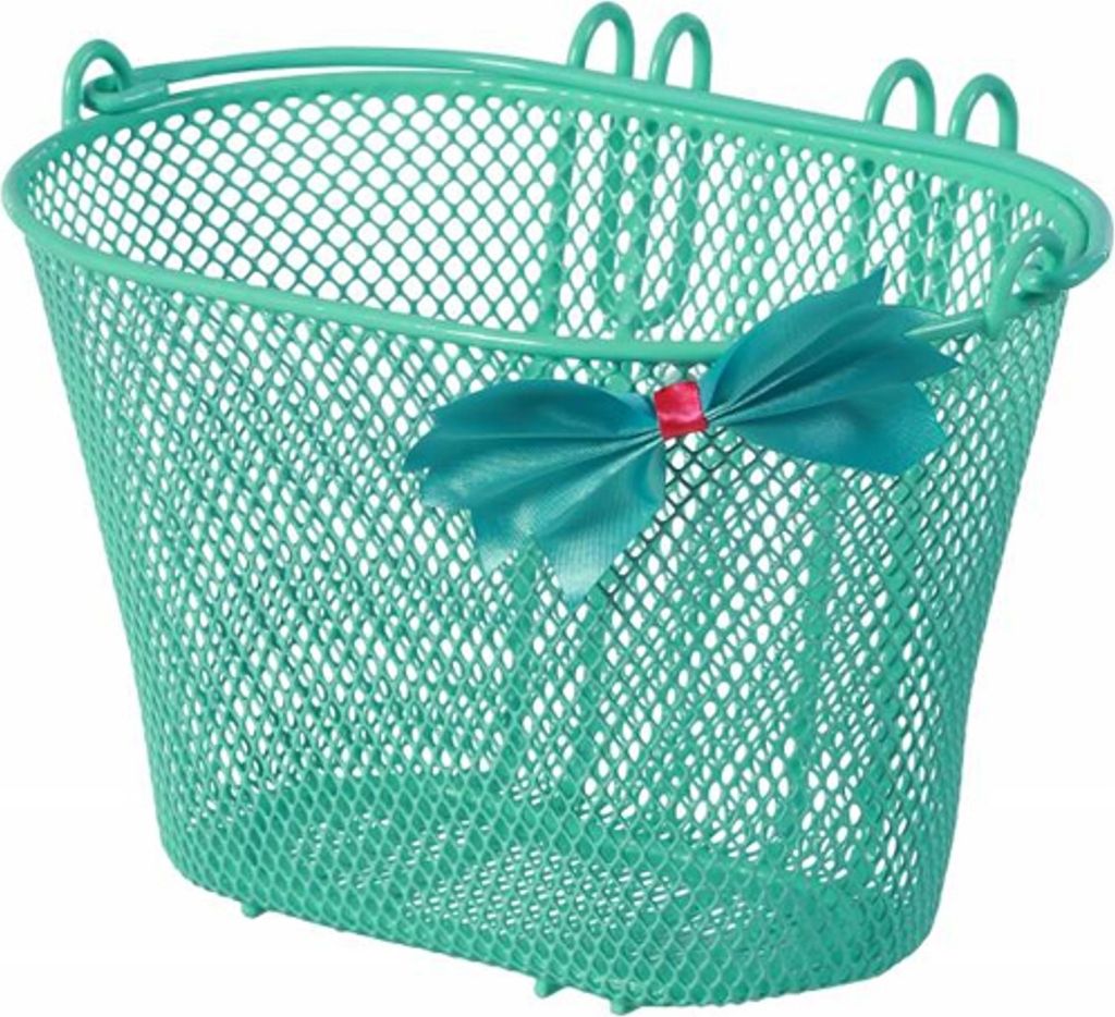 Basil Vorderrad-Kinderkorb Jasmin grün/Schleife, 20x28x19cm, engmaschig, grün
