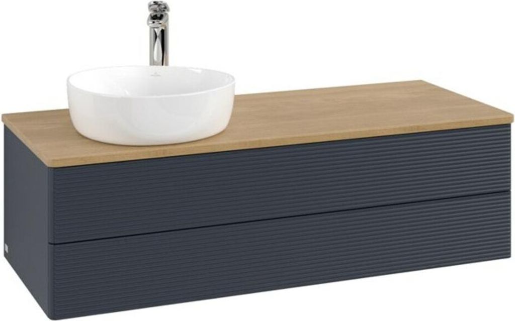 V&B Waschtischunterschrank mit Frontstruktur Antao 120x36x50cm, HL, WBP hon. Oa, md b m Lac
