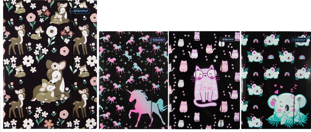 A4 schwarzer Gummibandordner Girls World Astra Tiere