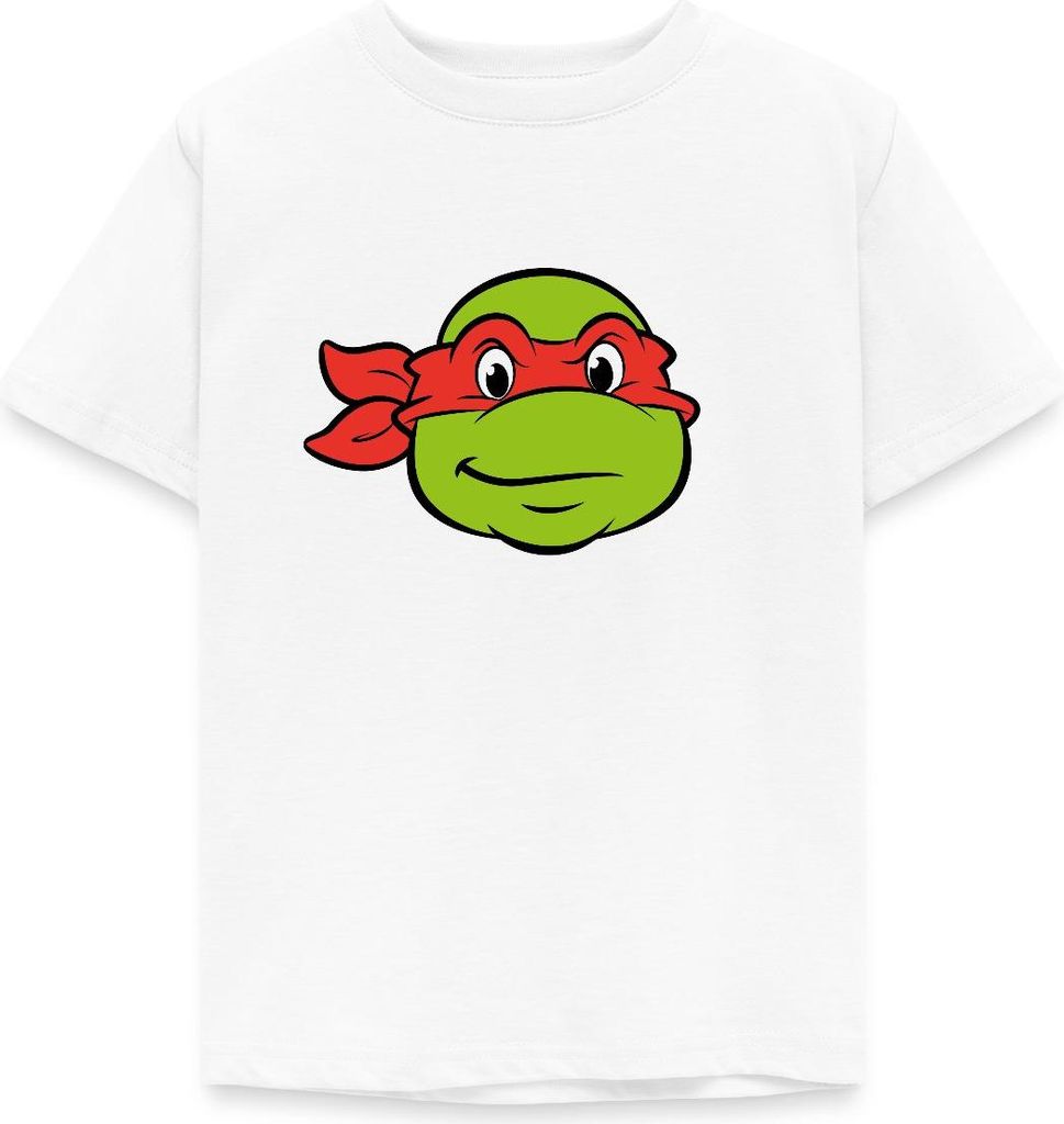 Spreadshirt Teenage Mutant Ninja Turtles Raphael Kostüm Karneval Kinder T-Shirt, 98/104 (3-4 Jahre), Weiß