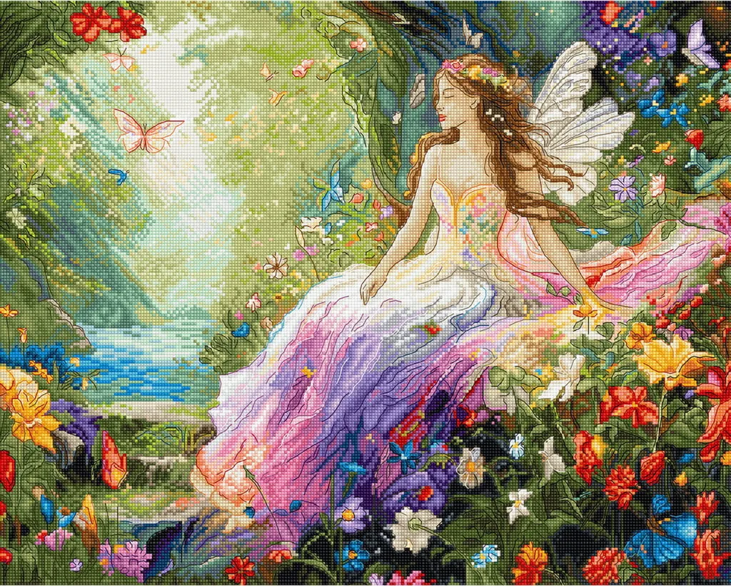 Letistitch Le Printemps Enchanté Kit Broderie Point de Croix 40x32 cm