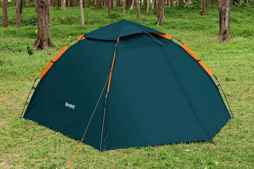 Tente Familiale OUTSUNNY – 4-5 Personnes – Verte – Fibre De Verre – 2,40 X 2,40 M