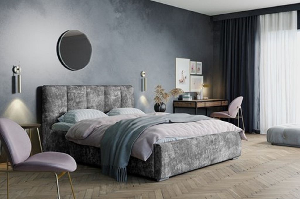 ADIDAR Matylda Polsterbett 160x200cm Doppelbett Metal-Holzrahmen, hydraulisch, Kopfteil, Bettkasten, Lattenrost für besten Schlafkomfort (Kaltes B...