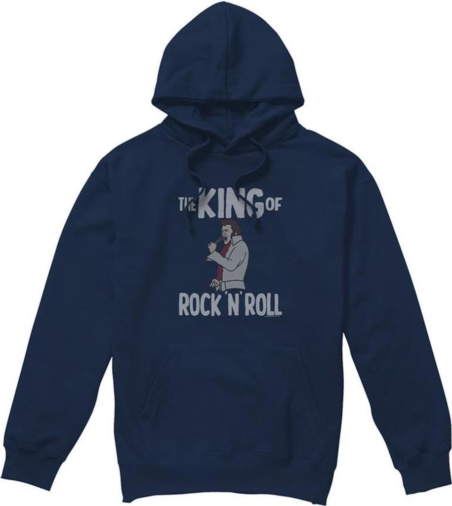 Elvis Presley - "King Of Rock N Roll" Kapuzenpullover für Herren/Damen Uni TV32401 (XL) (Marine)