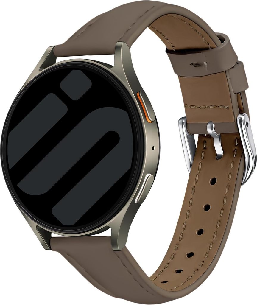 Strap -it Slimfit Lederband Passend für Samsung Galaxy Watch 7 (40/44mm) / Galaxy Watch 6 (Classic) / Galaxy Watch 5 (Pro) / Galaxy Watch 4 / Watc...