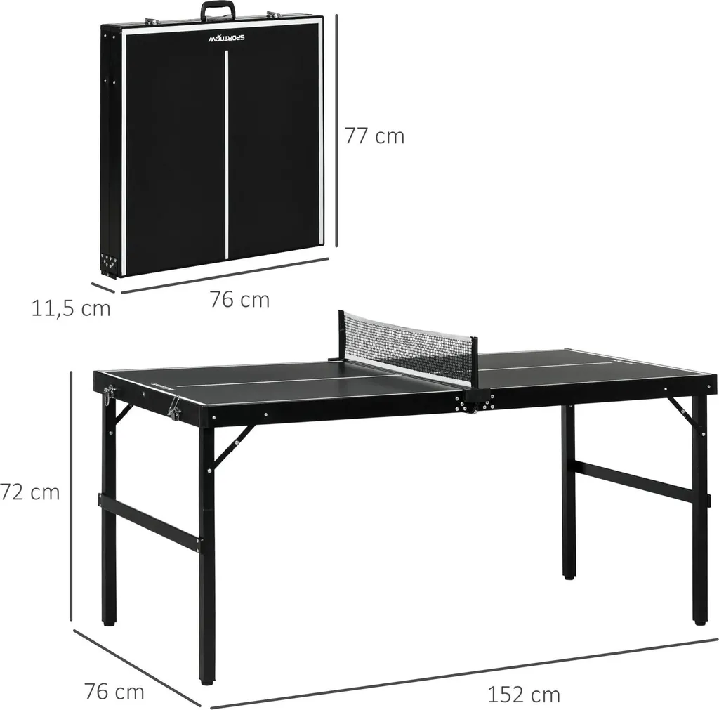 Table de tennis de table de loisir pliable pour appartement et petit salon - 3