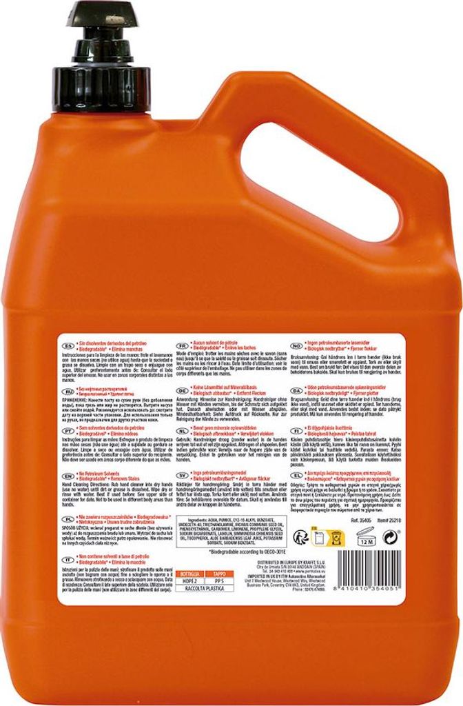 Nettoyant pour les mains Fast Orange 3,8l avec aloe vera, Image du produit 