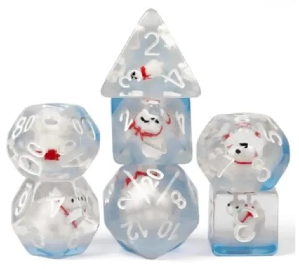 Set de dés Polar Bear pour jeux de rôle et aventures fantastiques