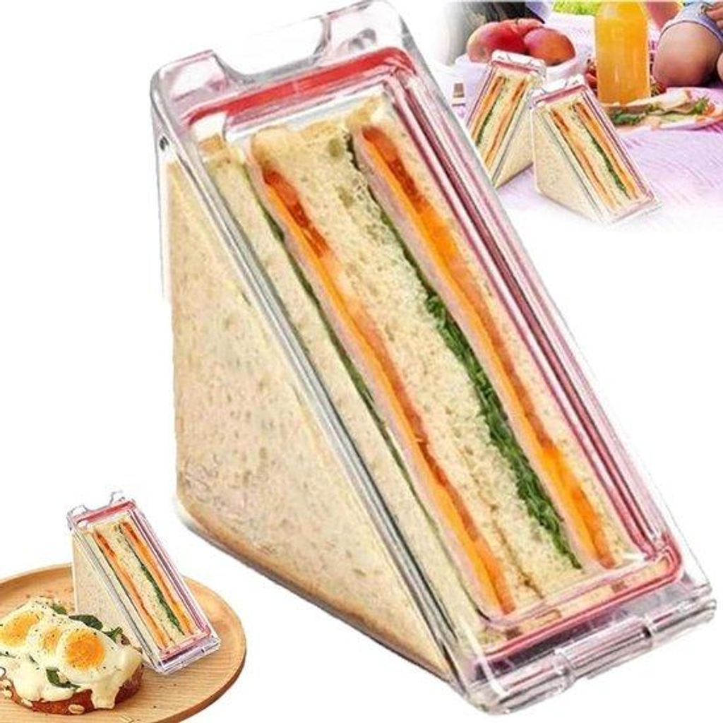 Drei-eckige Sandwichbehälter mit Deckel - herstellbare Sandwichbehälter - abnehmbare Sandwichbox - leckfreie Sandwichdosen - Picknickreise - leic...