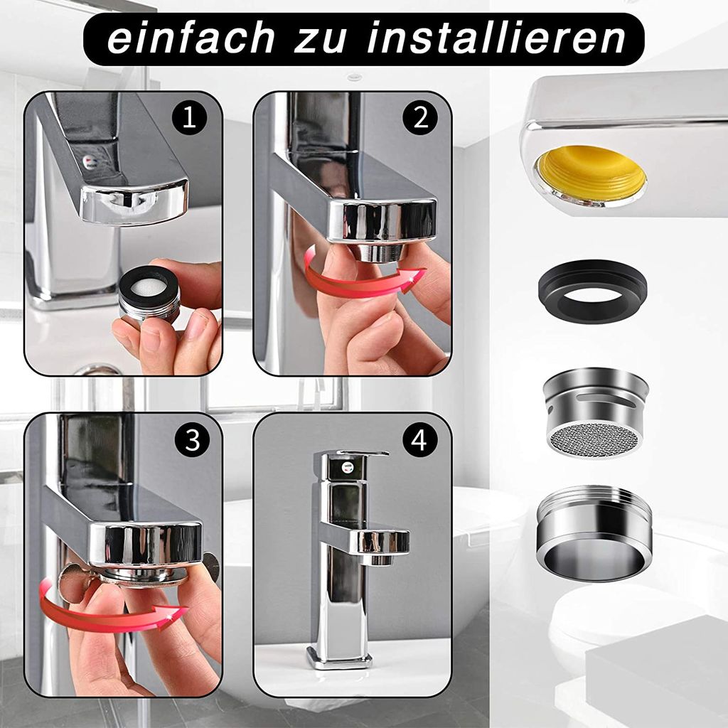 Perlator Strahlregler M24 Wasserhahn Sieb Einsatz Perlatoren für Spüle Küche 