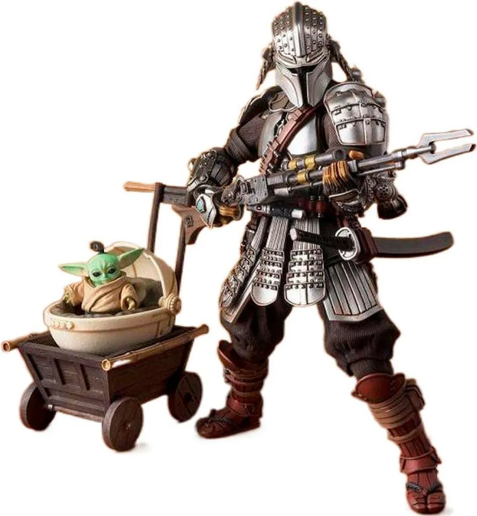 Mandalorian Armure Beskar et Grogu 18cm - Idéal pour Décoration Bureau et Geek
