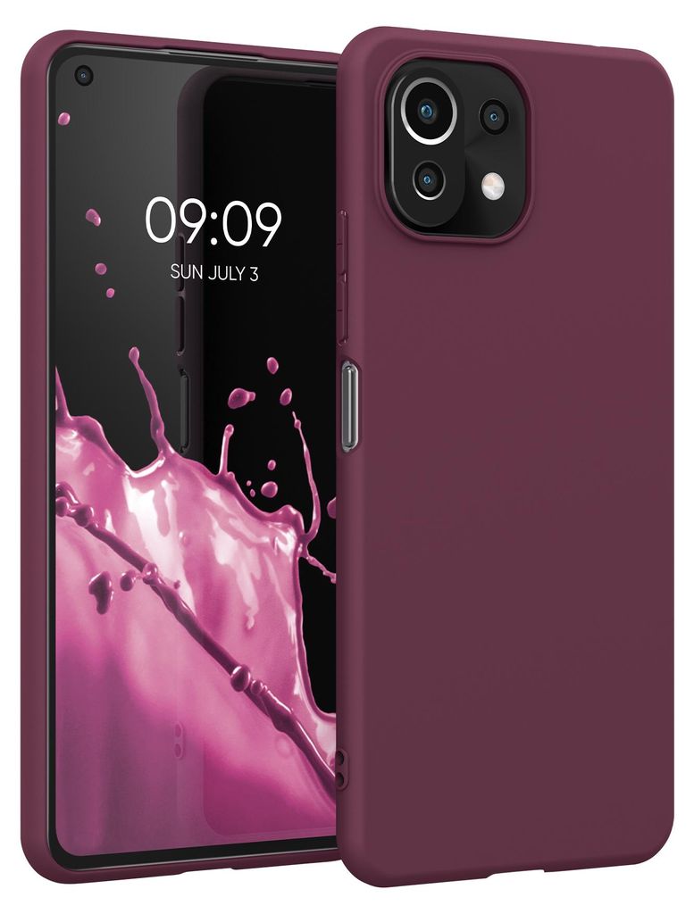 kwmobile Handyhülle für Xiaomi 11 Lite (5G) NE / Mi 11 Lite (5G) Hülle - TPU Case - Kabelloses Laden - Schutzhülle Cover in Bordeaux Violett