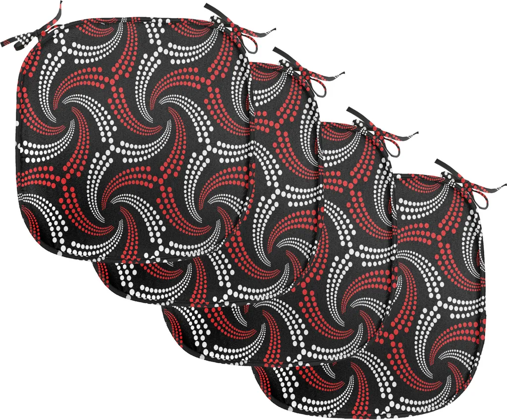 Cuscini Sedie 40x40 Impermeabili ABAKUHAUS Set da 4 Scarlet