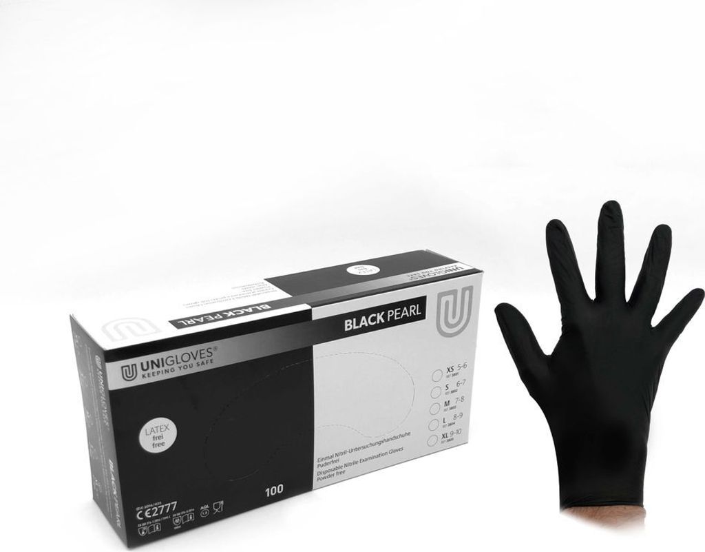 Unigloves BLACK PEARL Nitrilhandschuhe 8-9 Large 10x100 Stück/Karton