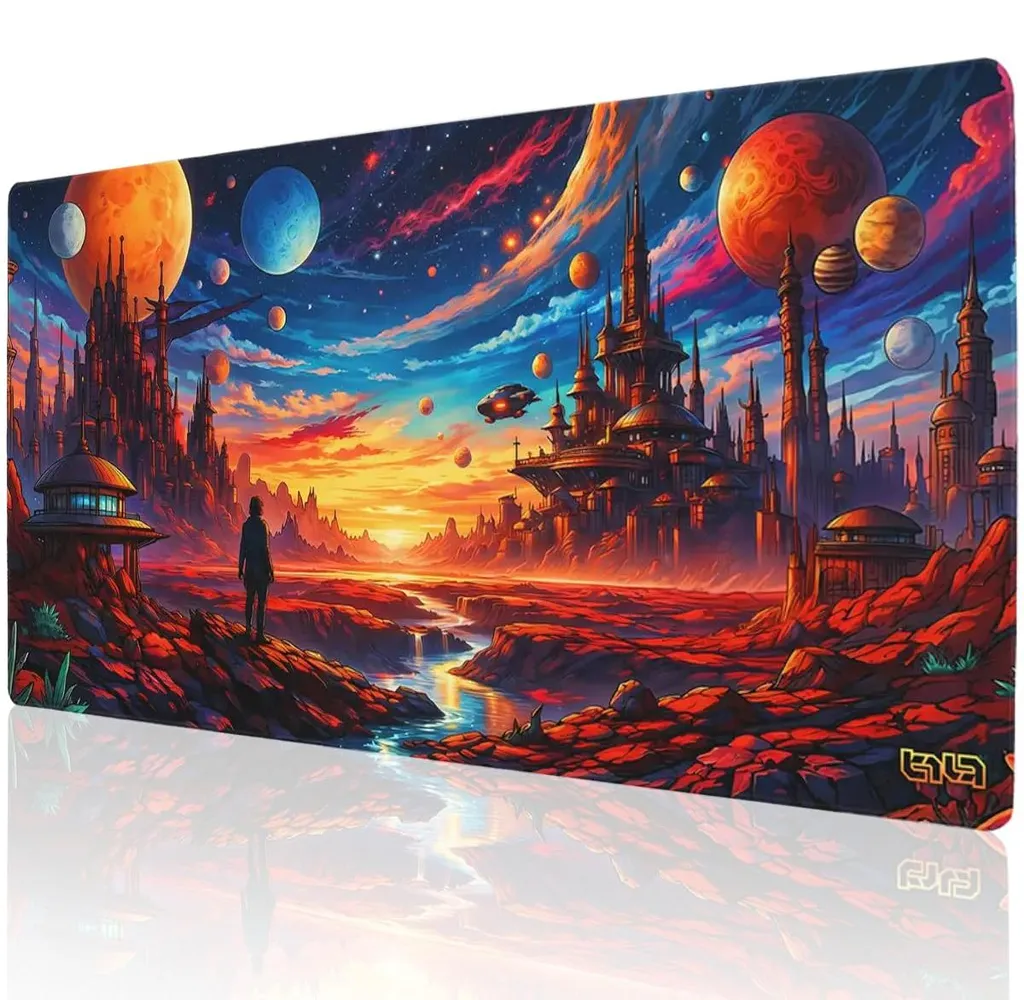 Tapis de souris XXL antidérapant 1000x500mm avec surface imperméabilisée