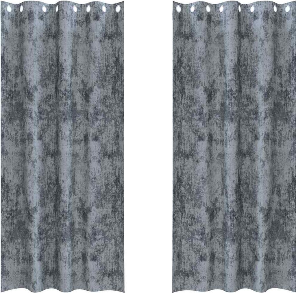 vidaXL Samtvorhänge mit Vorhängen 2 pcs Silber Grau 225 x 140 cm Samt