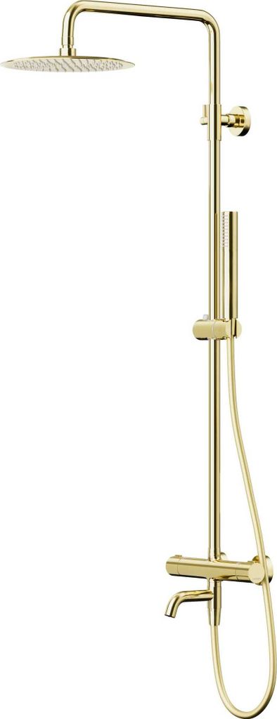 BADLAND Duschsäule Thermostatisch LUGO Duschsystem, Brausegarnitur in Gold