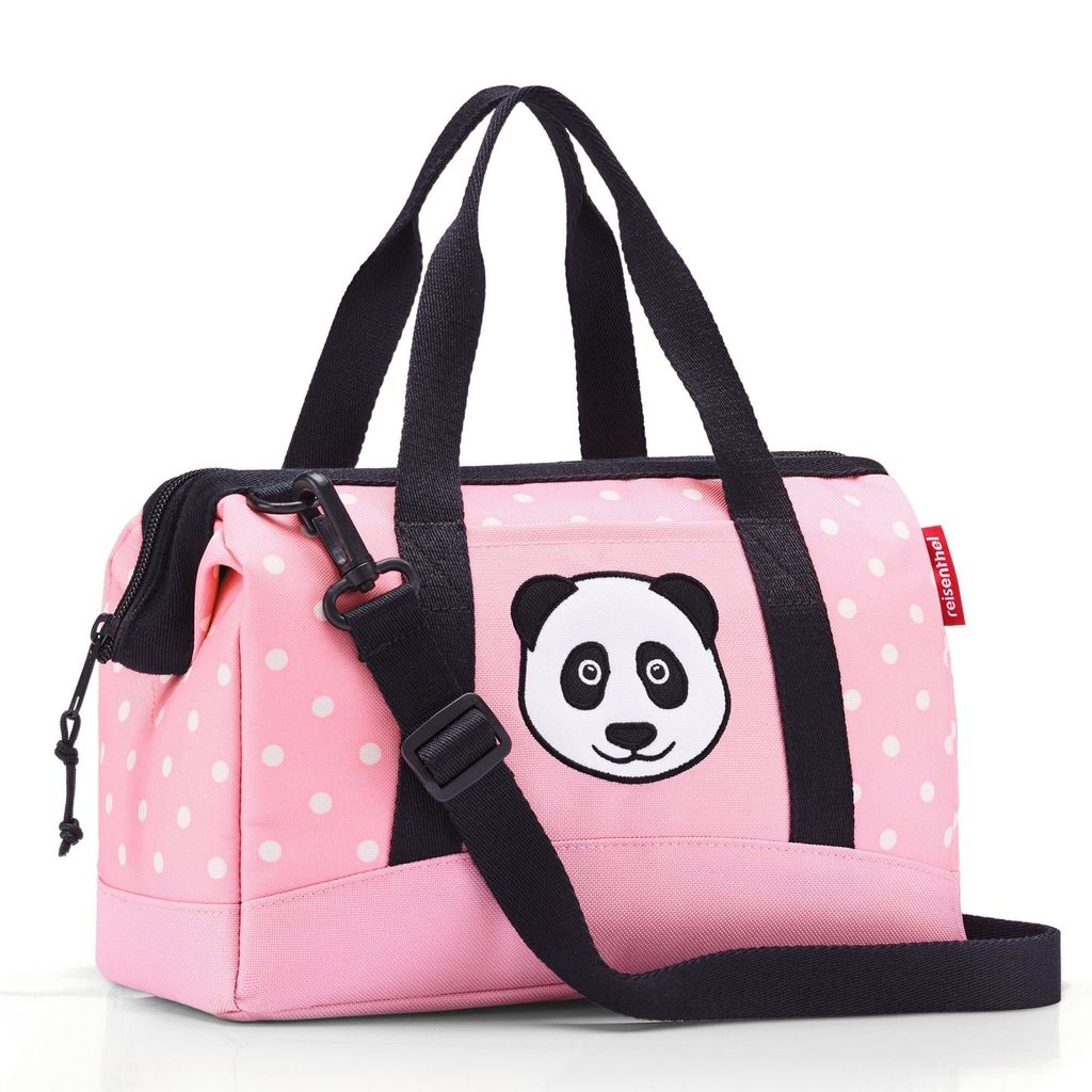 reisenthel allrounder XS kids, Reisetasche, Sporttasche, Schultertasche, Tasche, Polyestergewebe, Panda Dots Pink, 5 L, IQ3072