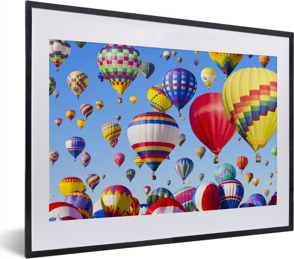 MuchoWow MuchoWow Gerahmtes Poster Ballon - Farben - Muster 40x30 cm - Poster mit zchwarzem Bilderrahmen - Bilderrahmen - Poster im Rahmen