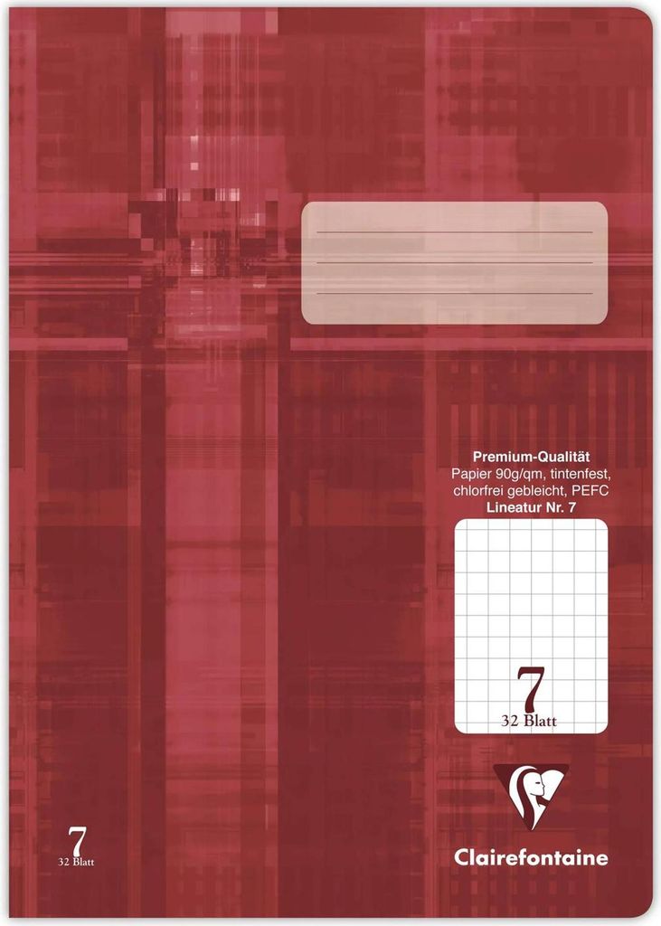 Clairefontaine Schulheft Premium DIN A4 Lineatur 7 32 Blatt