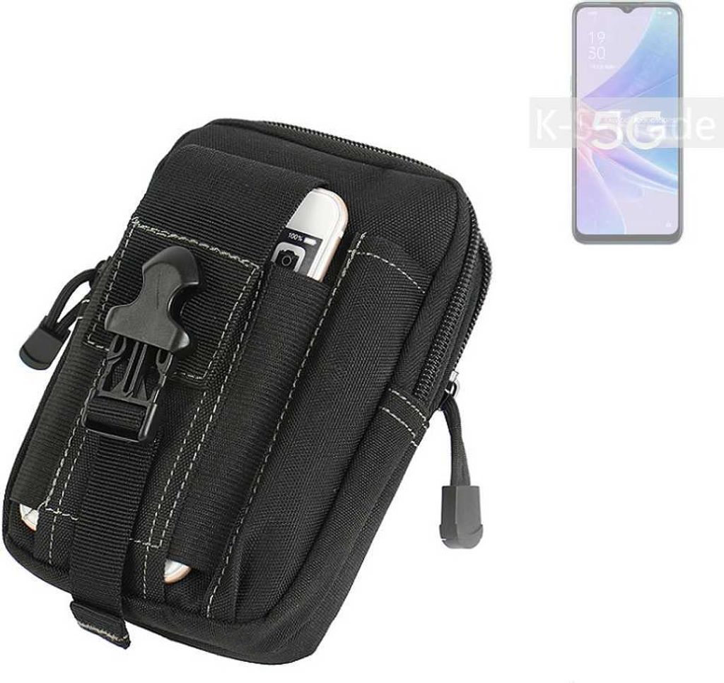 K-S-Trade Gürtel Tasche kompatibel mit Oppo A97 5G Gürteltasche Holster Schutz Hülle Handy Hülle Smartphone outdoor Handy-Hülle schwarz