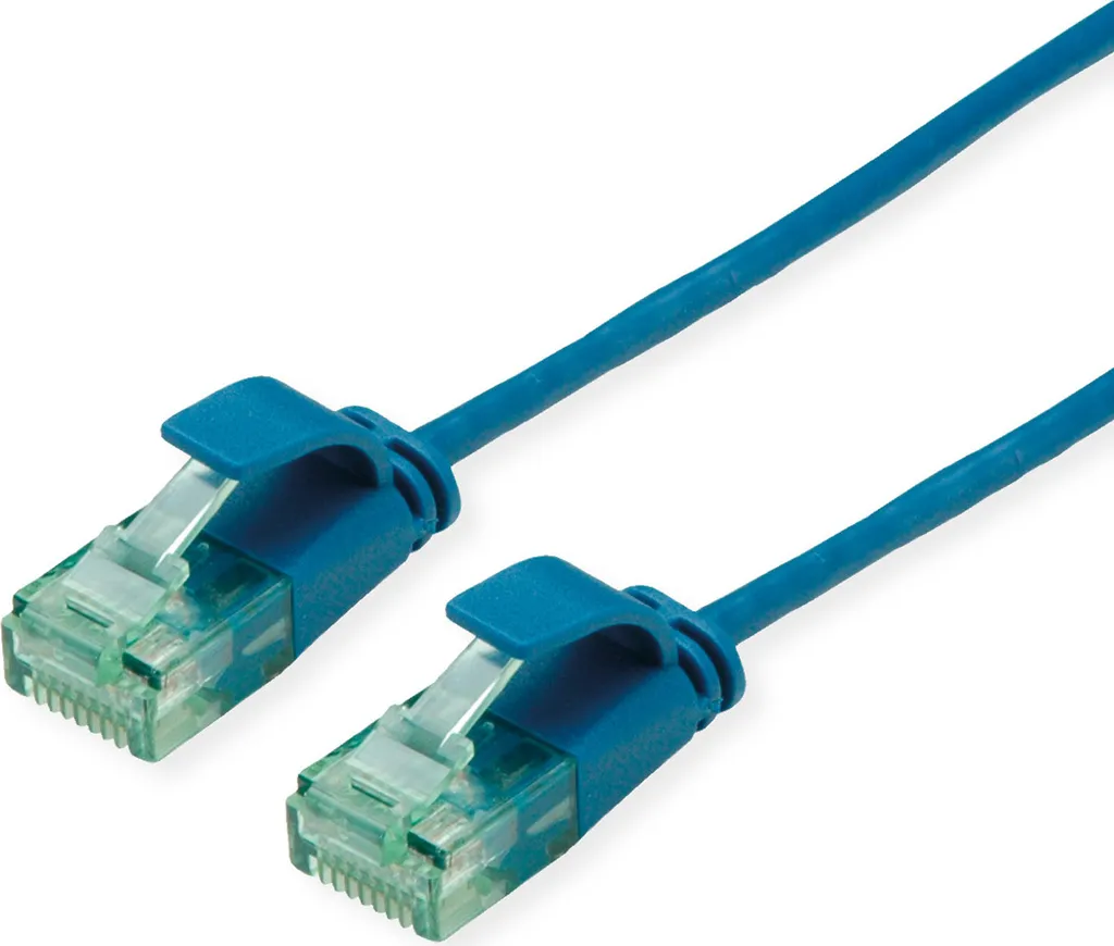 Cavo Rete Slim ROLINE RM Cat 6A 2m Blu - 10 Gbit/s Sottile e Potente