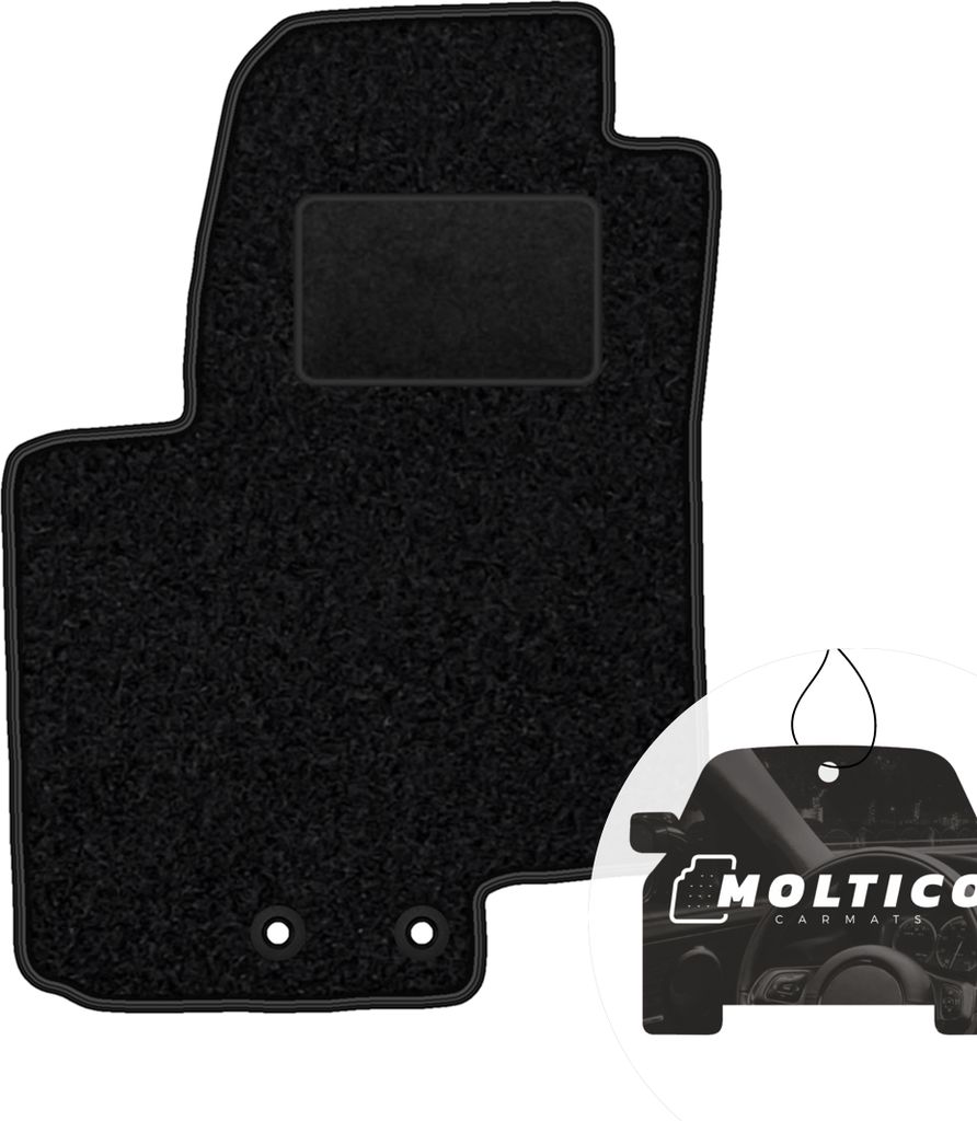 moto-MOLTICO Fahrer Fußmatte Auto Velours Fahrerseite Autoteppiche Schwarz Fahrermatte 1-teilig passend für Kia Venga Hyundai ix20