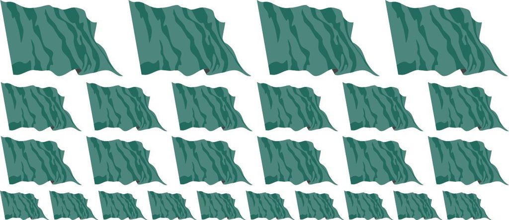 Mini Aufkleber Set - Pack wehend - 4x 51x31mm+ 12x 33x20mm + 10x 20x12mm- selbstklebender Sticker - Libyen - Flagge / Banner / Standarte fürs Auto...