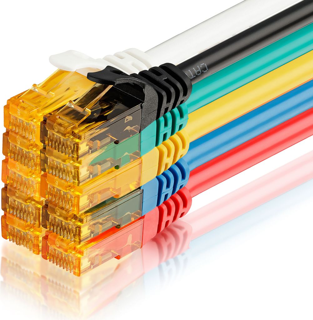 10x CAT 6 Ethernet Kabel Patchkabel Netzwerkkabel LAN Kabel 0,5m farbig SEBSON