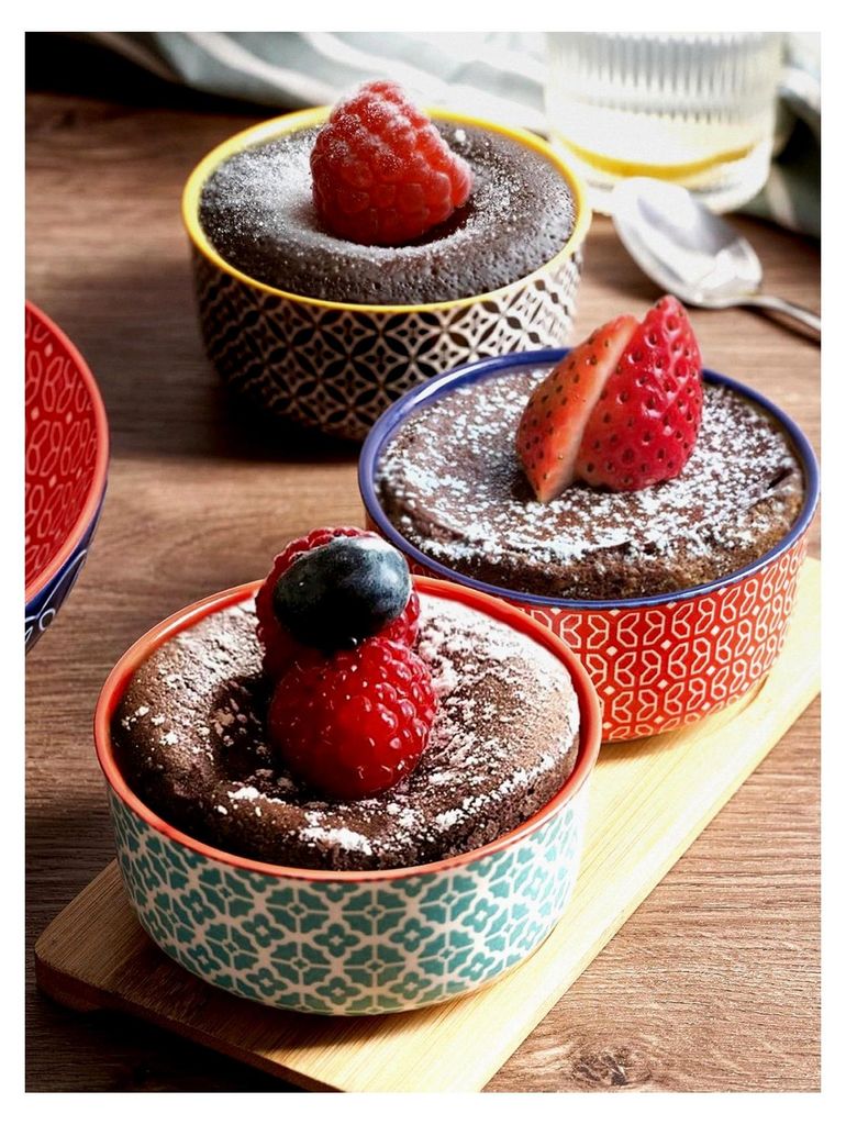 Creme Brulee Schälchen 6er Set, 180 ml Porzellan Soufflé Förmchen, Backofenfest, Kleine Auflaufform, Ragout Fin Schalen, Mikrowellen-, Airfryer-...