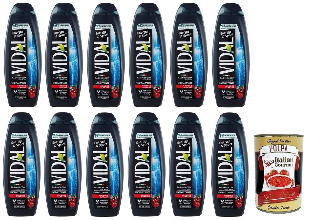 12x Vidal Energy & Sport Bagnodoccia Duschgel mit Ginseng Produktbild 