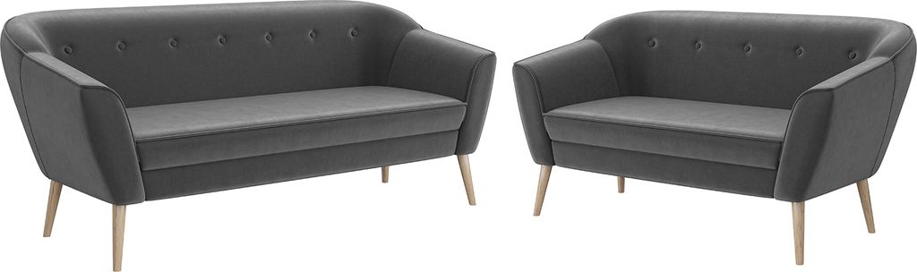 MEBLINI Mini Sofa Set 3-2 für Wohnzimmer - Mini Lounge für fünf Personen - Küchensofa - Sofa Klein - Sitzgarnitur - Polstergarnitur - Sofagarni...