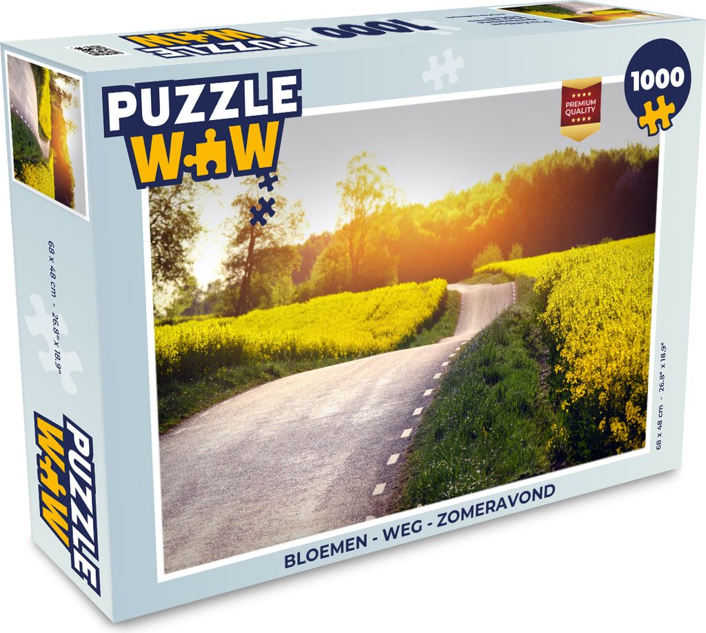 MuchoWow Puzzle 1000 Teile Blumen - Straße - Sommerabend - Erwachsene - Rätsel