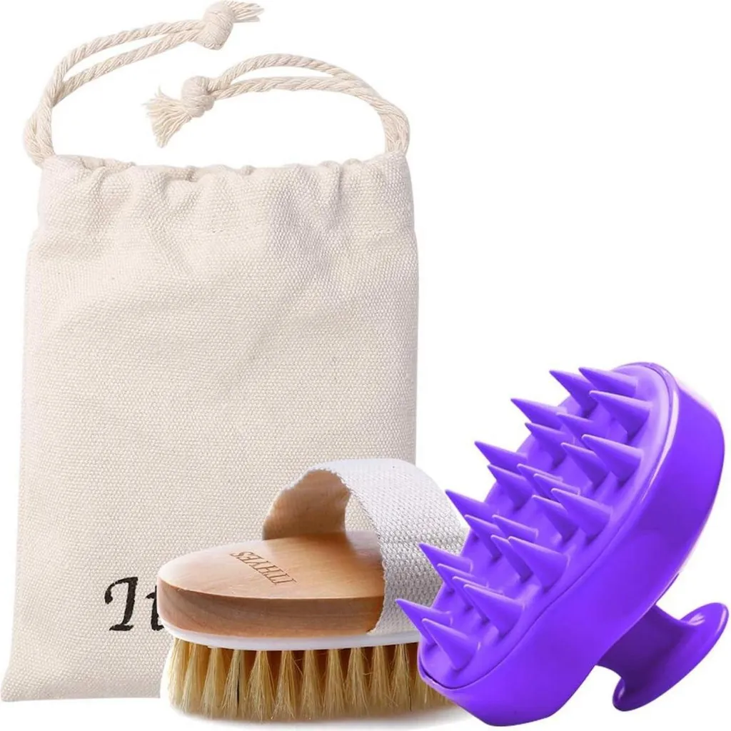Brosse à shampooing avec poils en silicone souple pour cuir chevelu
