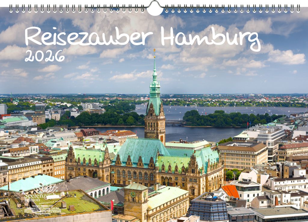 Reisezauber Hamburg DIN A3 Kalender für 2026 Hafen Reeperbahn Deutschland - Seelenzauber