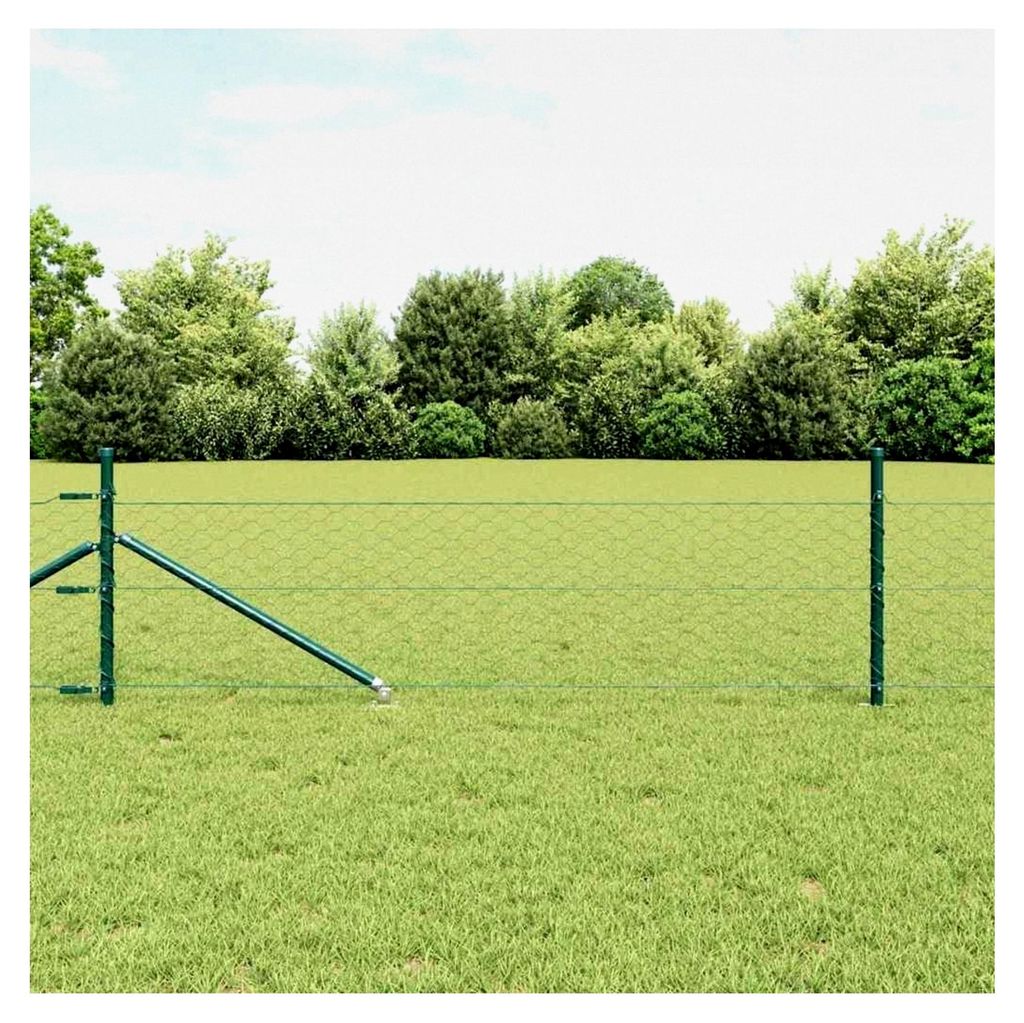 Zaunpfosten Grün 50 x 0,5 m (50 mm Netz) aus Stahl und PVC für Gartenzaun, Hundezaun, Weidezaun und Hühnerzaun